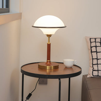 Lila Table Lamp | Wood, Acrylic, Metal | White Shade