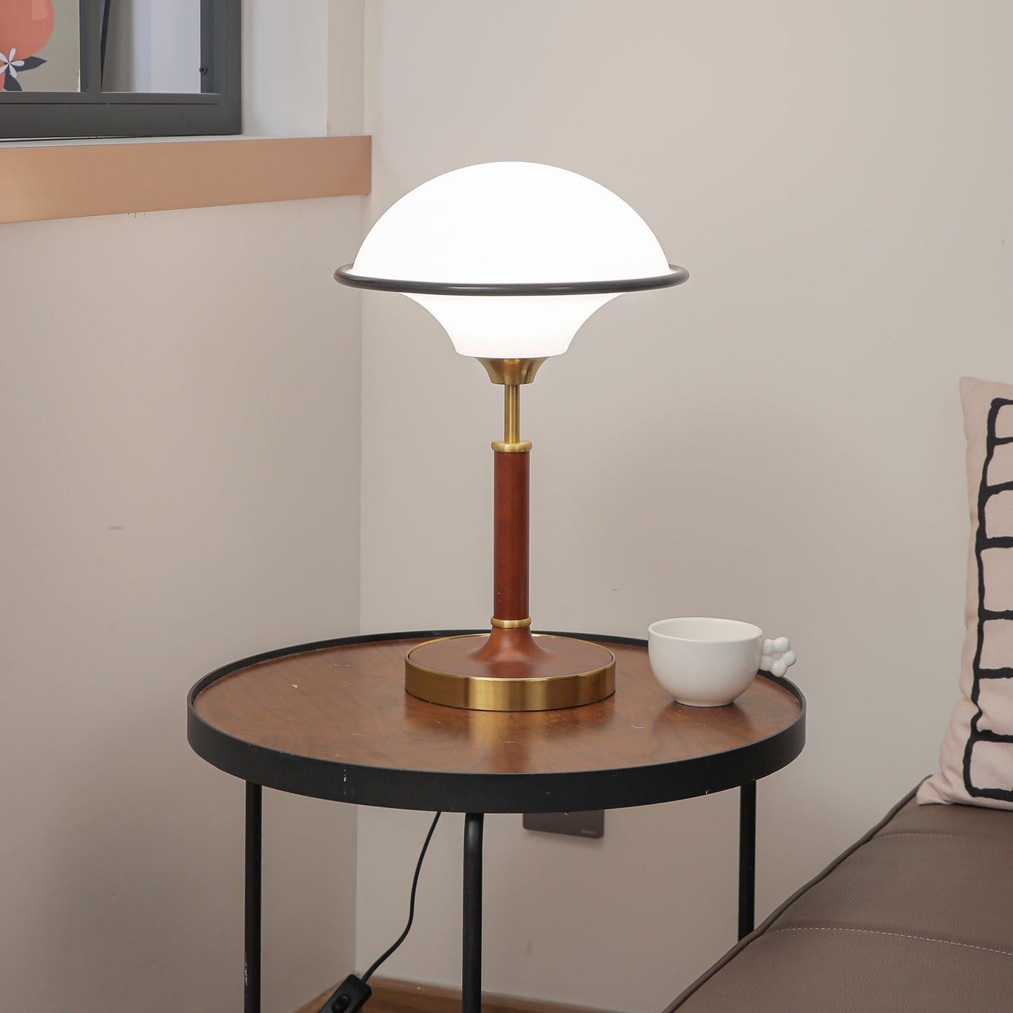 Lila Table Lamp | Wood, Acrylic, Metal | White Shade