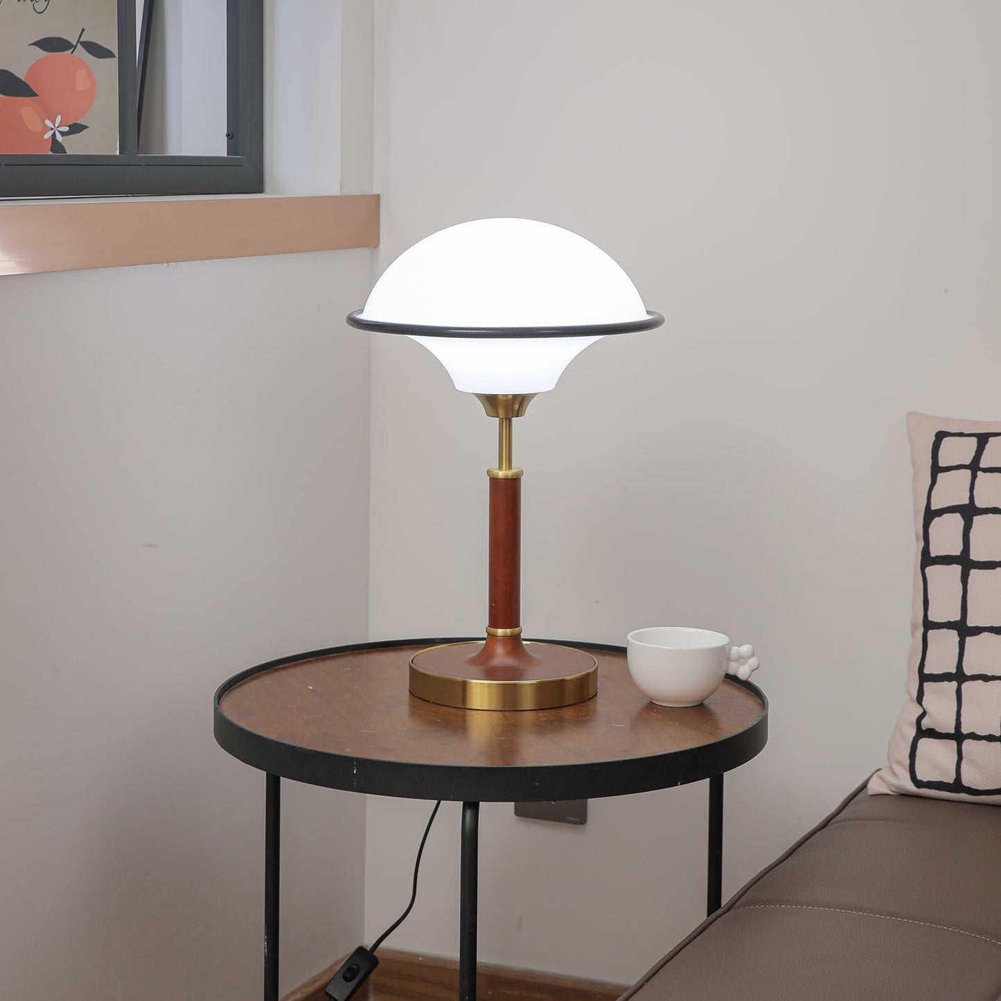 Lila Table Lamp | Wood, Acrylic, Metal | White Shade