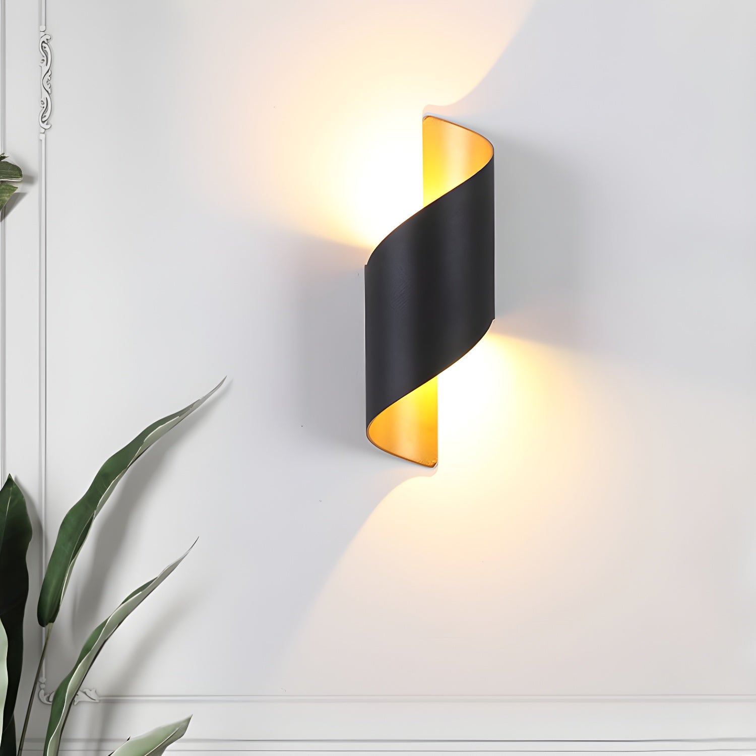 Lila Wall Lamp | Metal, Aluminum, Acrylic | Black, Gold, White