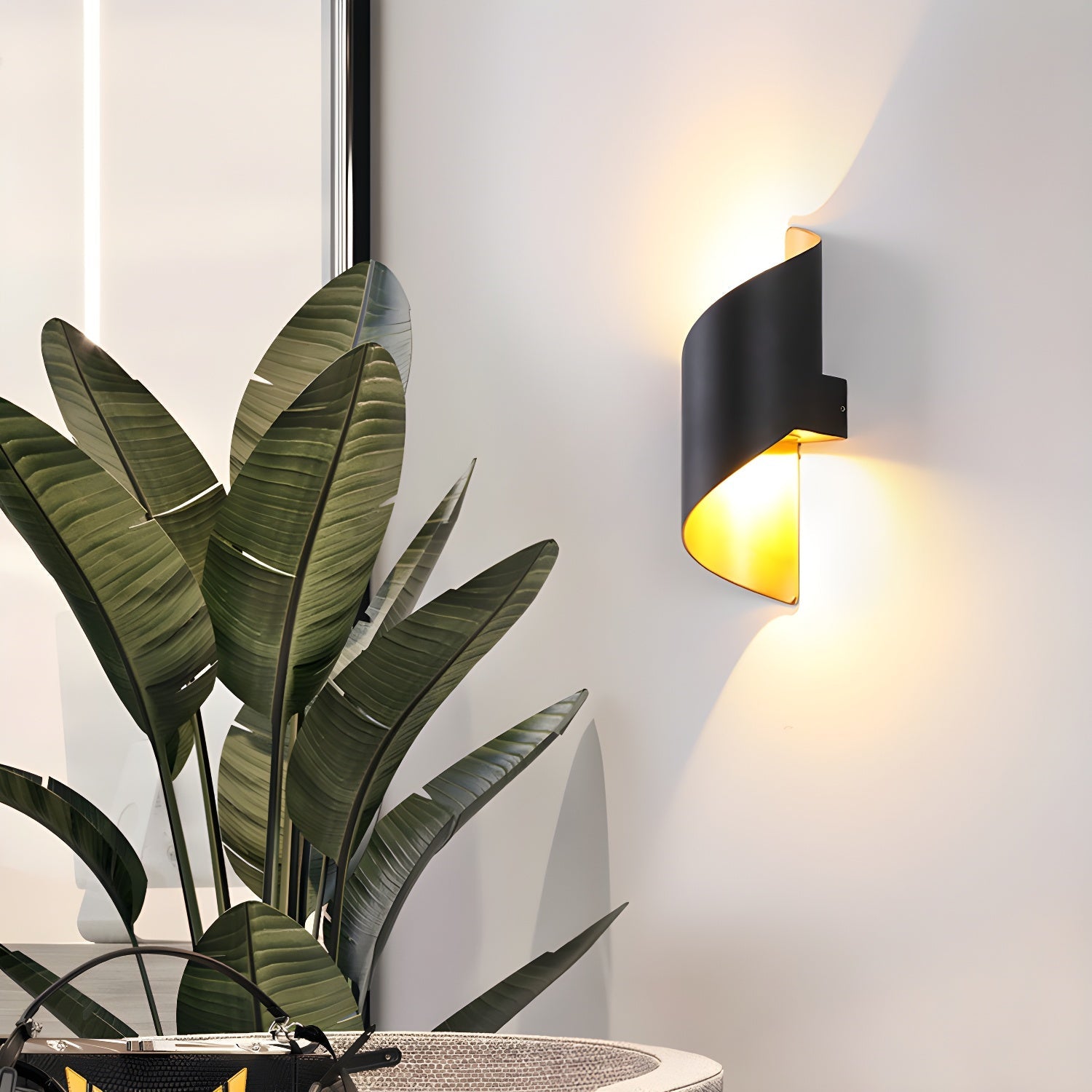 Lila Wall Lamp | Metal, Aluminum, Acrylic | Black, Gold, White