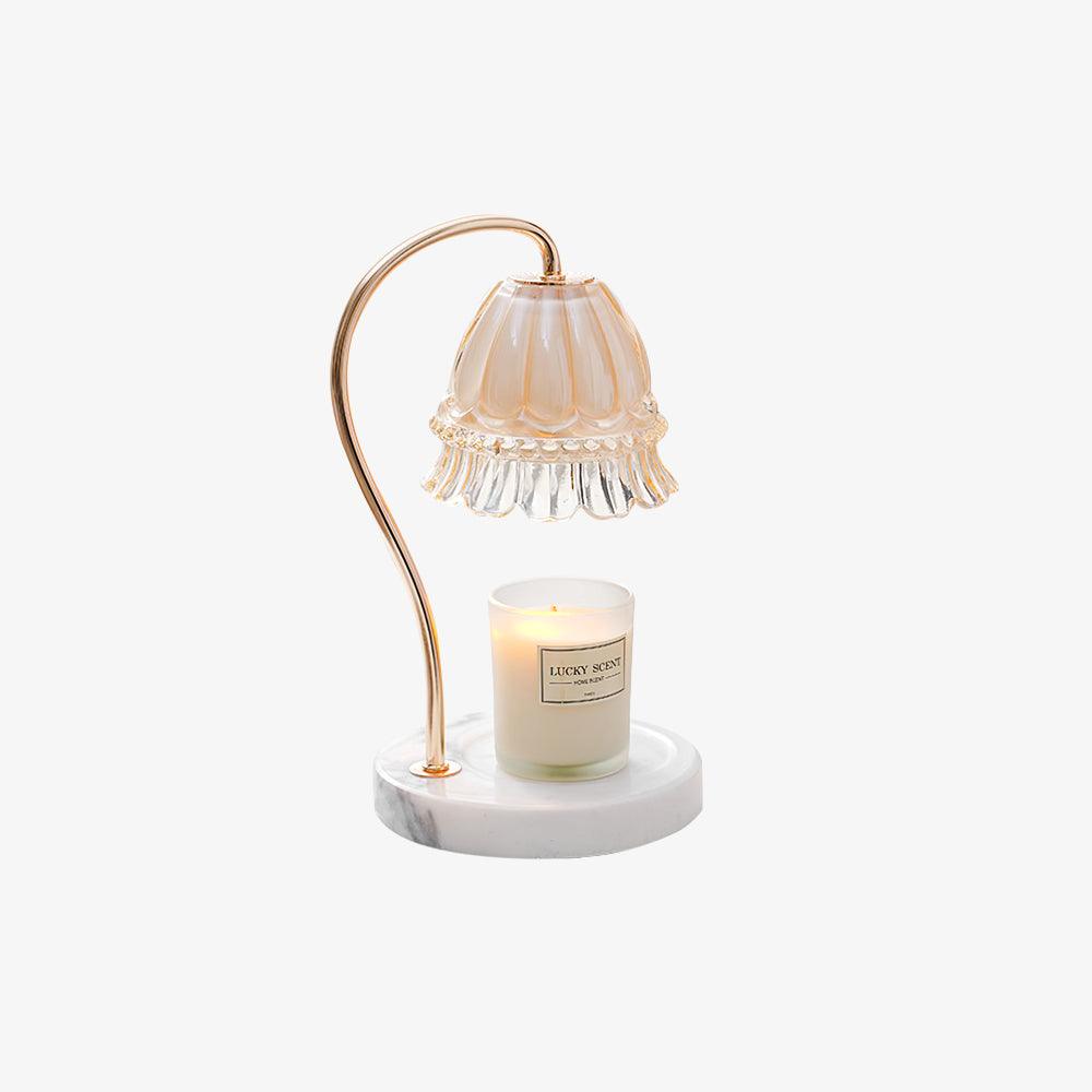 Lily Table Lamp | Metal & Glass | White Marble Finish