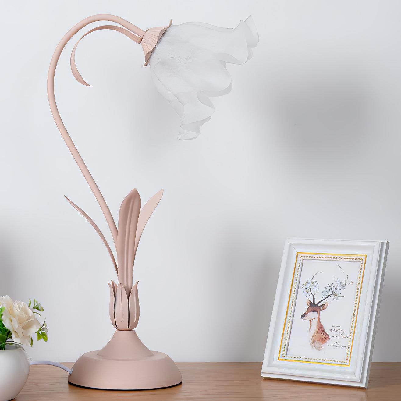 Lily of the Valley Table Lamp | Gold-Tone Metal & Glass | 30cm Diameter