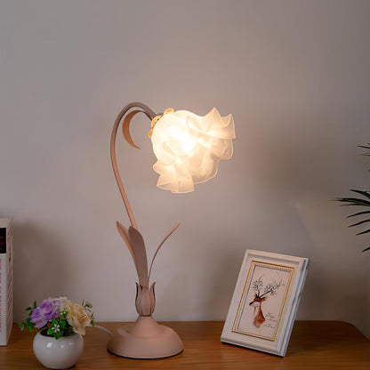 Lily of the Valley Table Lamp | Gold-Tone Metal & Glass | 30cm Diameter
