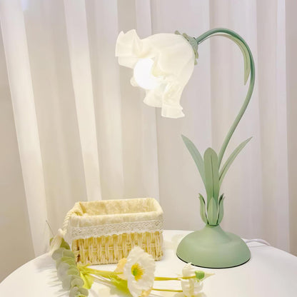 Lily of the Valley Table Lamp | Gold-Tone Metal & Glass | 30cm Diameter