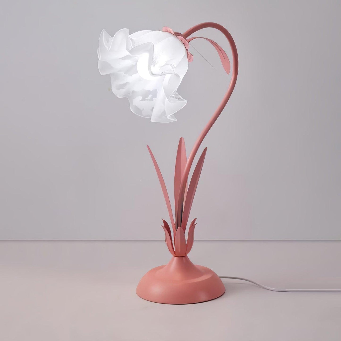 Lily of the Valley Table Lamp | Gold-Tone Metal & Glass | 30cm Diameter