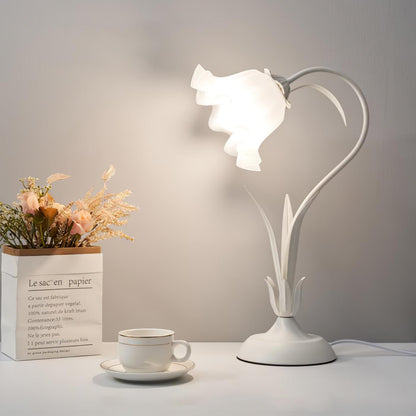 Lily of the Valley Table Lamp | Gold-Tone Metal & Glass | 30cm Diameter