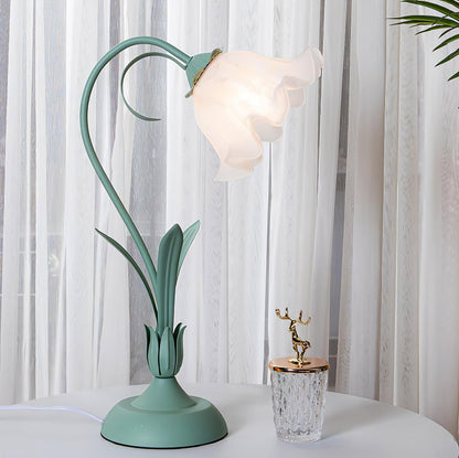 Lily of the Valley Table Lamp | Gold-Tone Metal & Glass | 30cm Diameter
