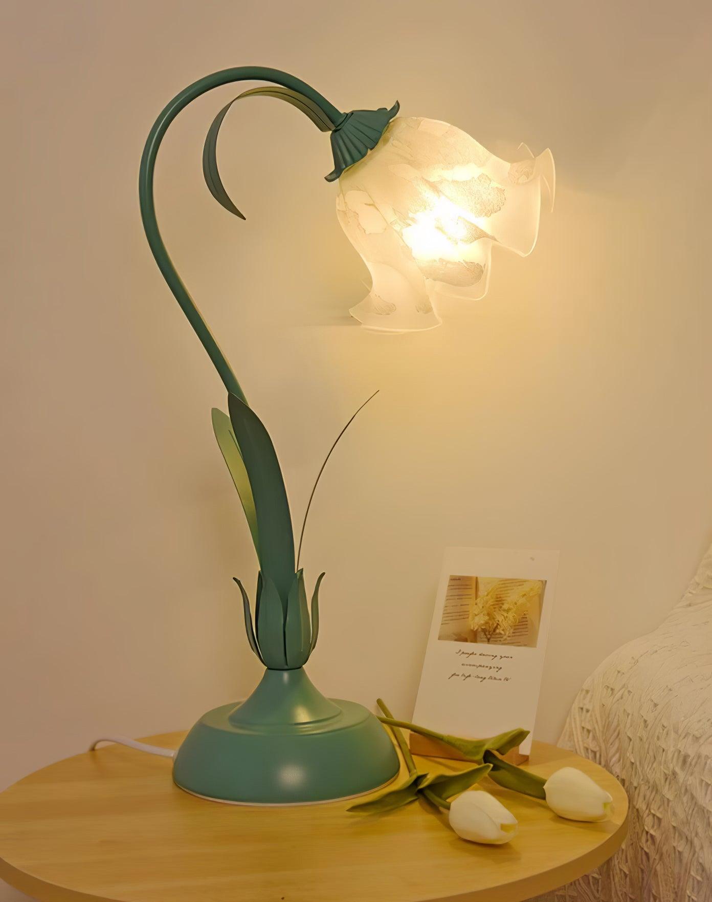 Lily of the Valley Table Lamp | Gold-Tone Metal & Glass | 30cm Diameter