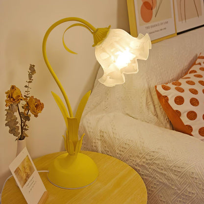 Lily of the Valley Table Lamp | Gold-Tone Metal & Glass | 30cm Diameter