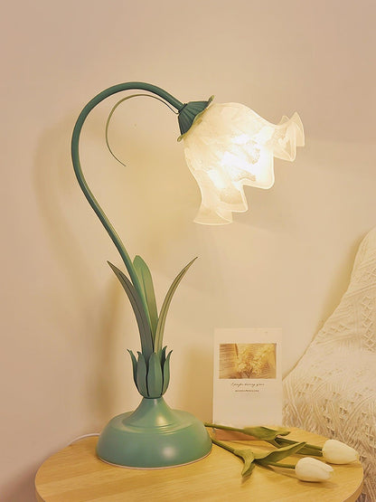 Lily of the Valley Table Lamp | Gold-Tone Metal & Glass | 30cm Diameter