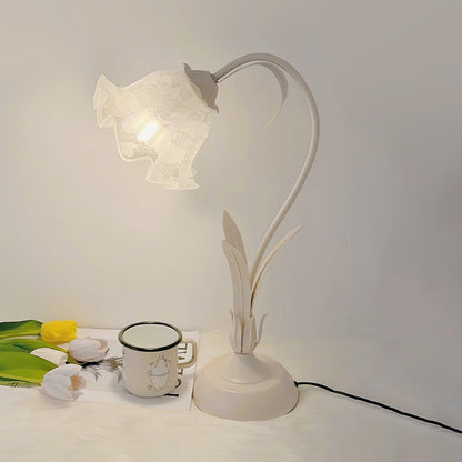 Lily of the Valley Table Lamp | Gold-Tone Metal & Glass | 30cm Diameter