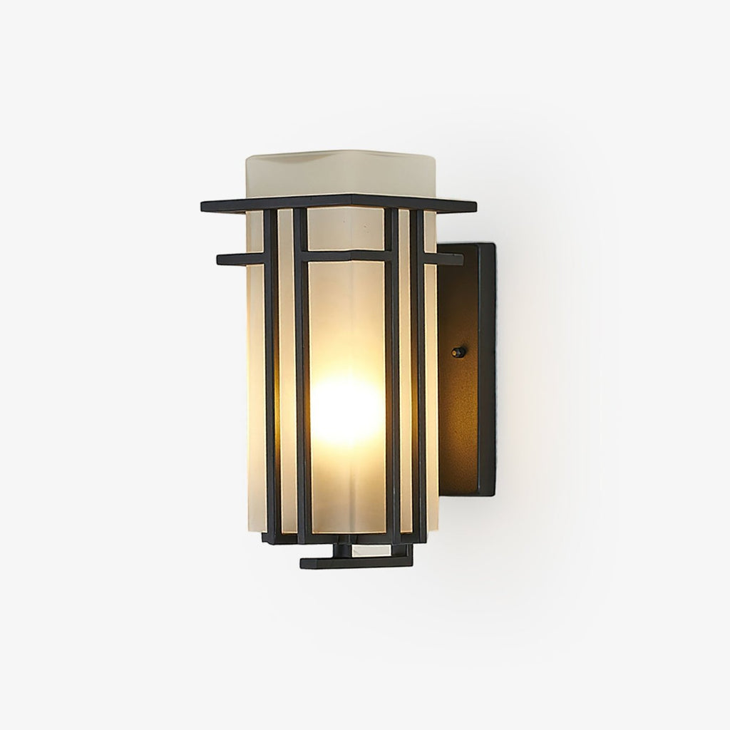 Linden Outdoor Wall Lamp | Iron & Glass | Black