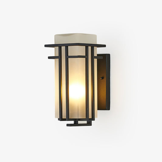 Linden Outdoor Wall Lamp | Iron & Glass | Black