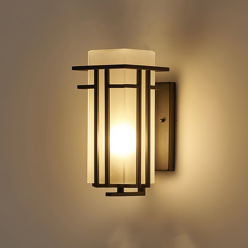 Linden Outdoor Wall Lamp | Iron & Glass | Black