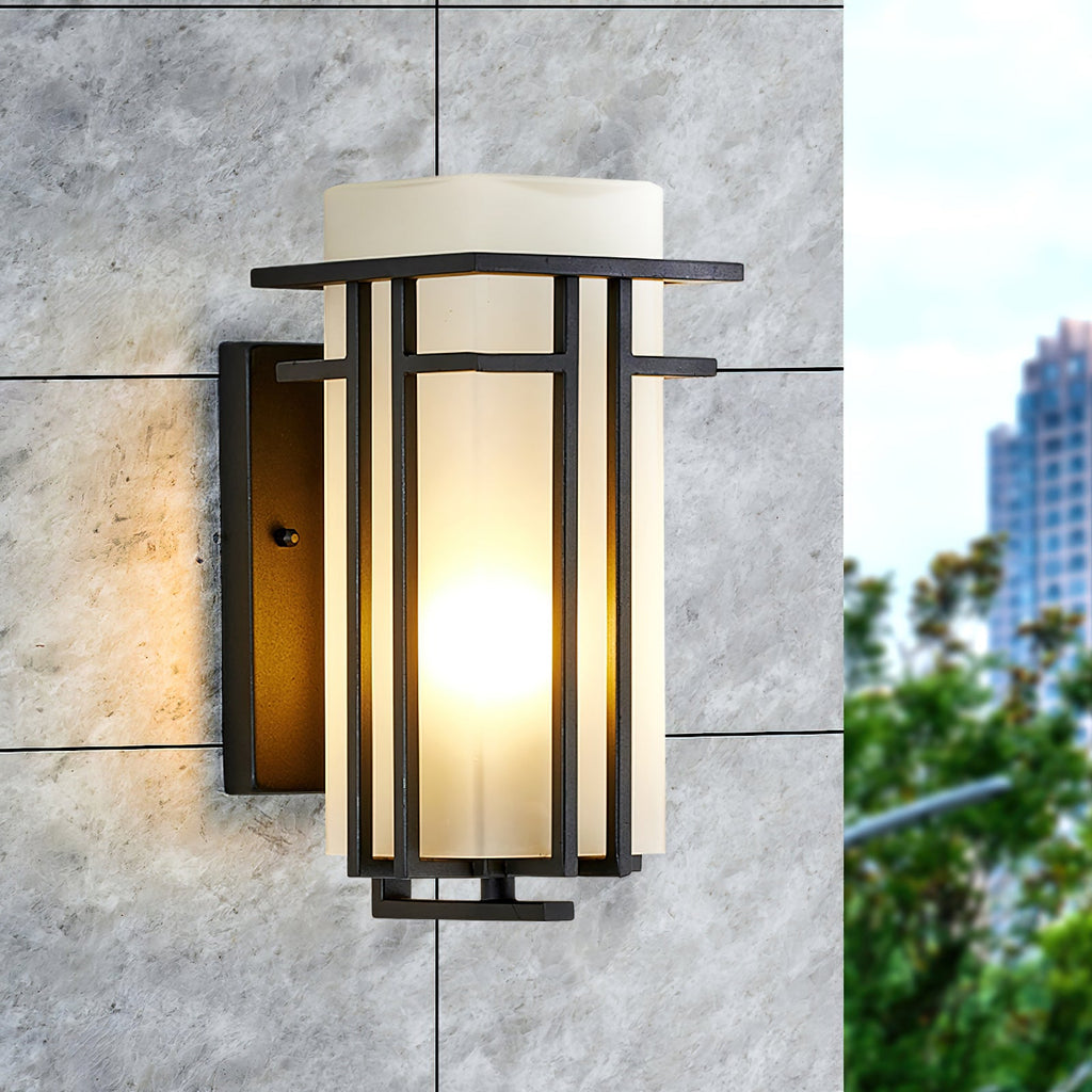 Linden Outdoor Wall Lamp | Iron & Glass | Black