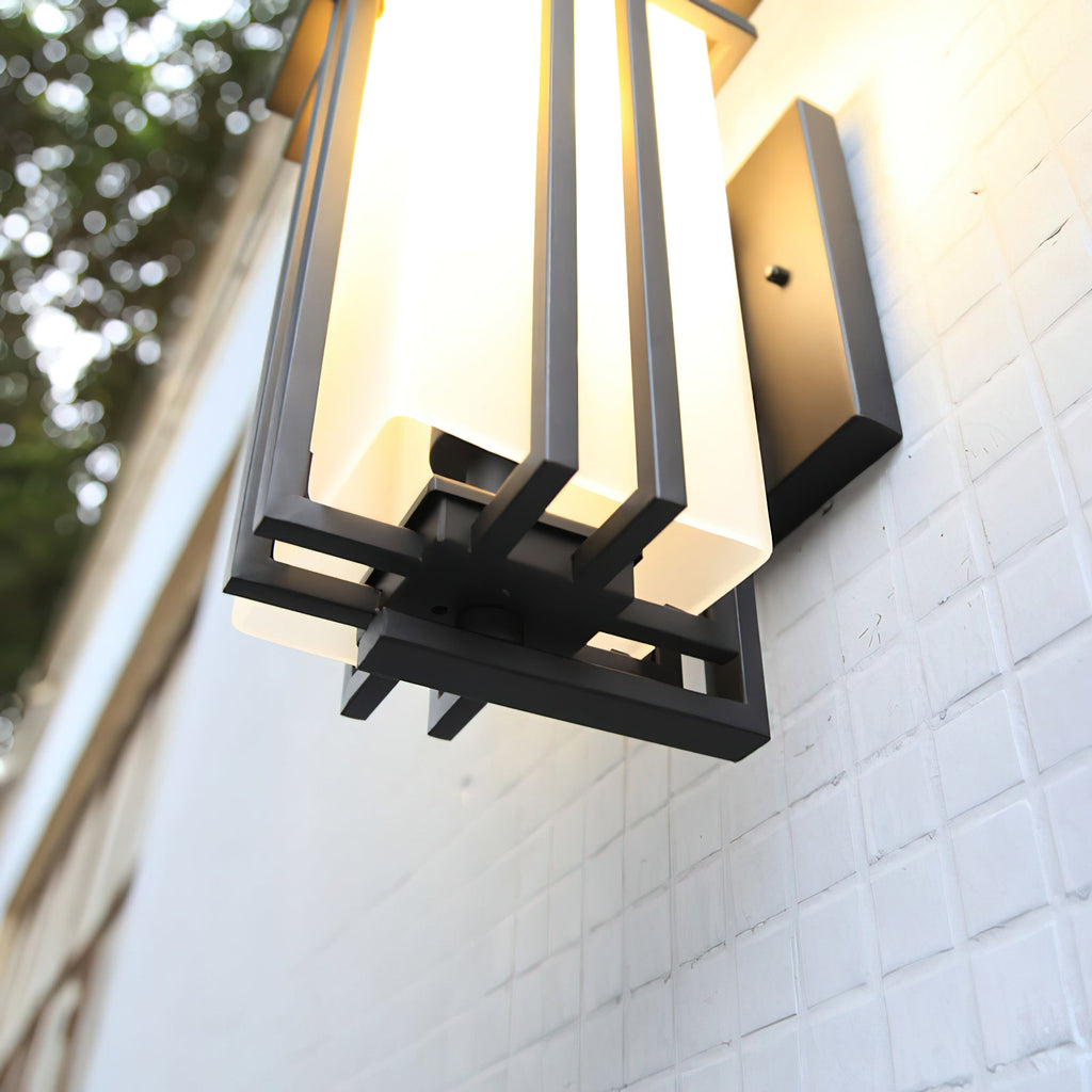 Linden Outdoor Wall Lamp | Iron & Glass | Black