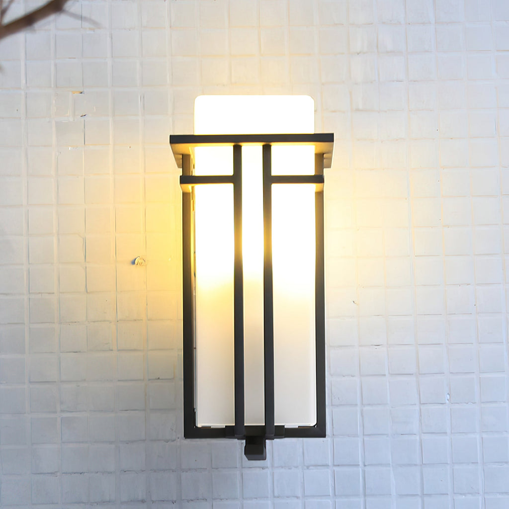 Linden Outdoor Wall Lamp | Iron & Glass | Black