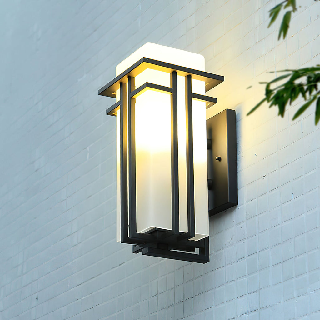 Linden Outdoor Wall Lamp | Iron & Glass | Black