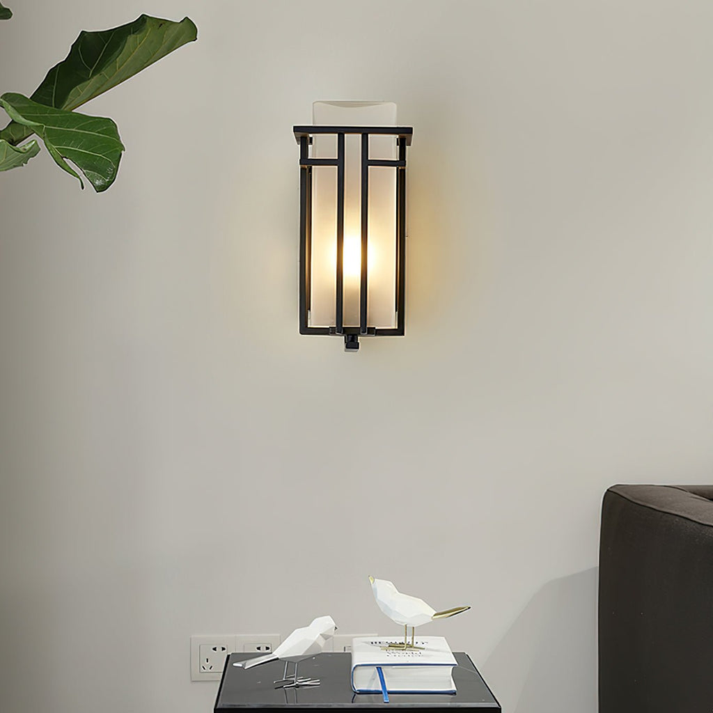 Linden Outdoor Wall Lamp | Iron & Glass | Black