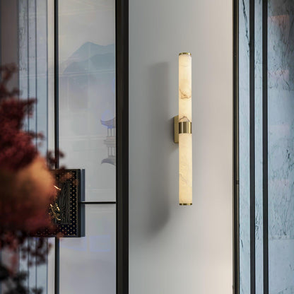 Line Alabaster Wall Light | Brass & Alabaster | White