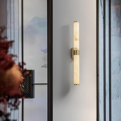Line Alabaster Wall Light | Brass & Alabaster | White