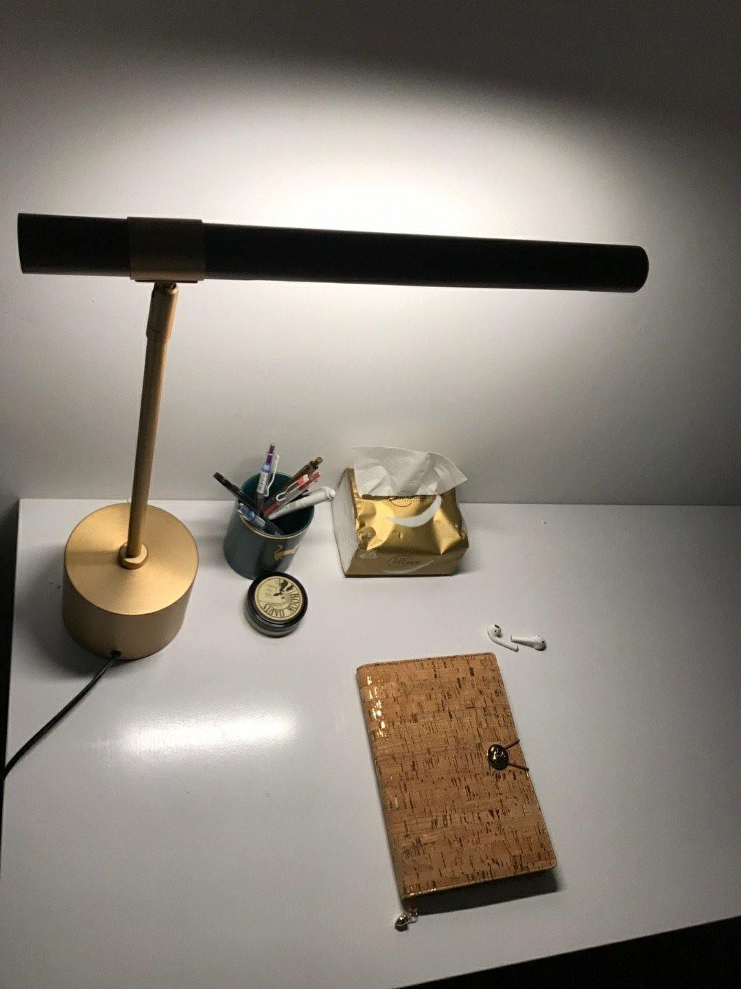 Linear Table Lamp | Metal & Acrylic | Gold & Wood Finish
