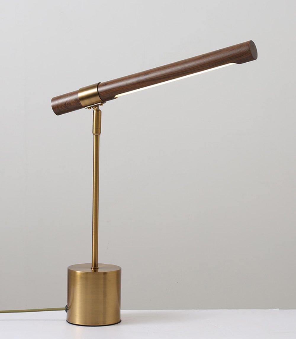 Linear Table Lamp | Metal & Acrylic | Gold & Wood Finish