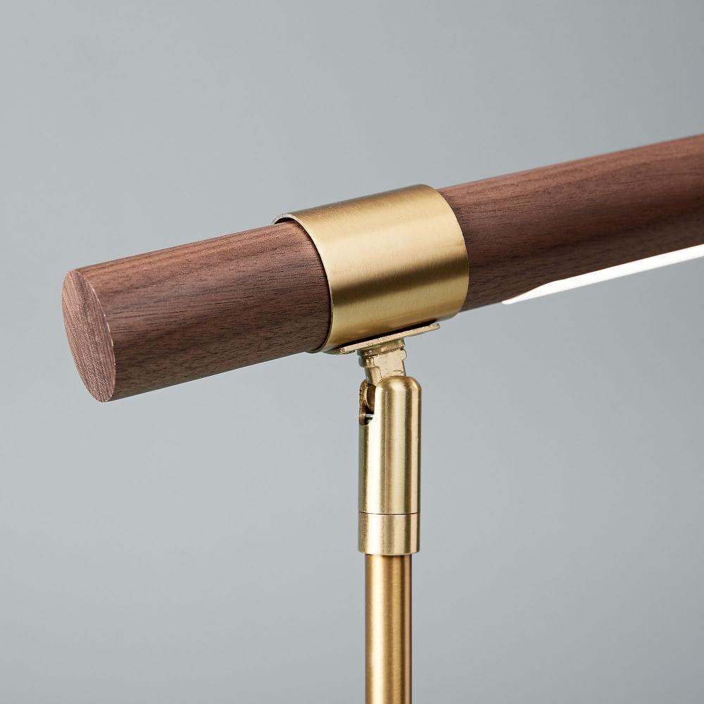 Linear Table Lamp | Metal & Acrylic | Gold & Wood Finish