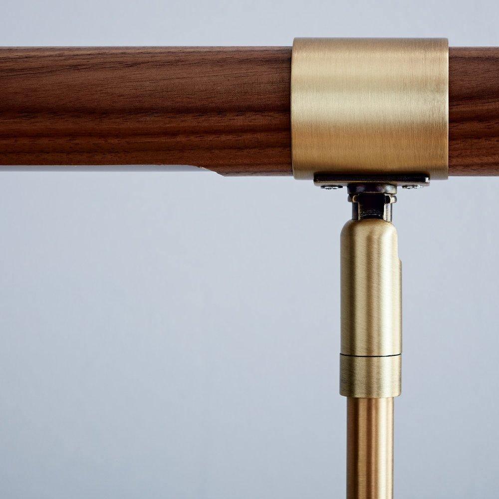 Linear Table Lamp | Metal & Acrylic | Gold & Wood Finish