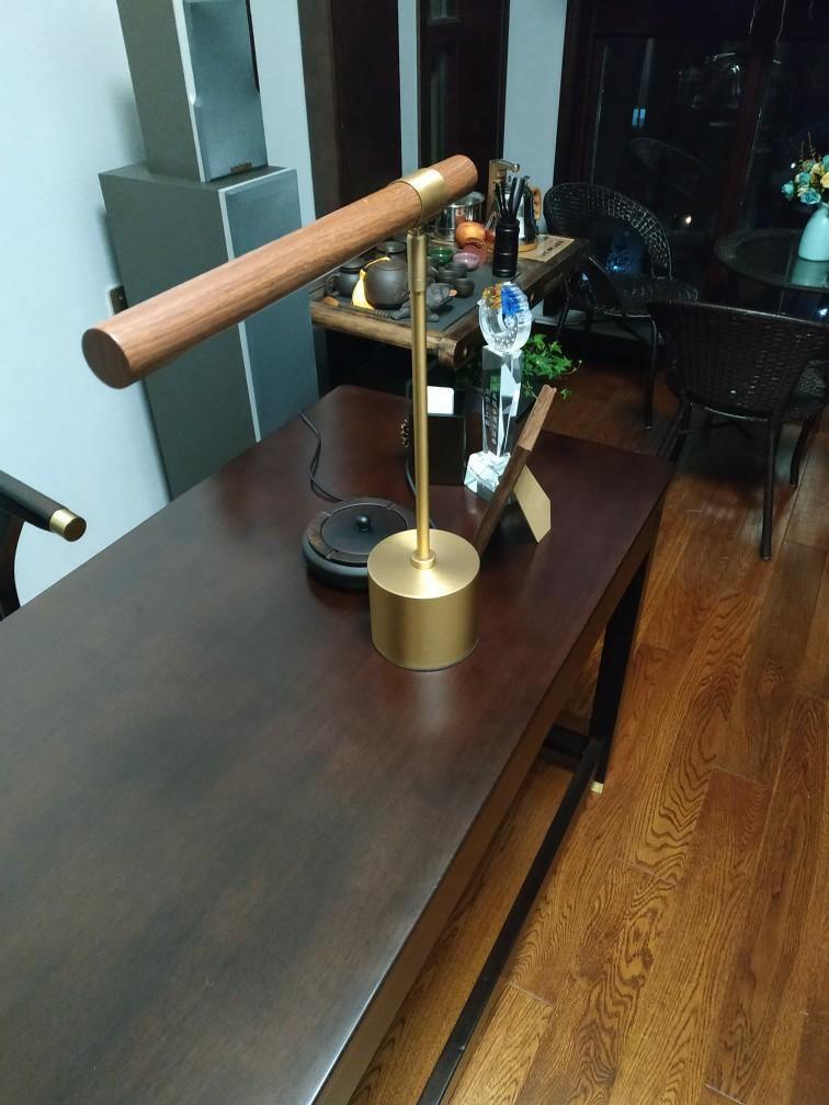 Linear Table Lamp | Metal & Acrylic | Gold & Wood Finish