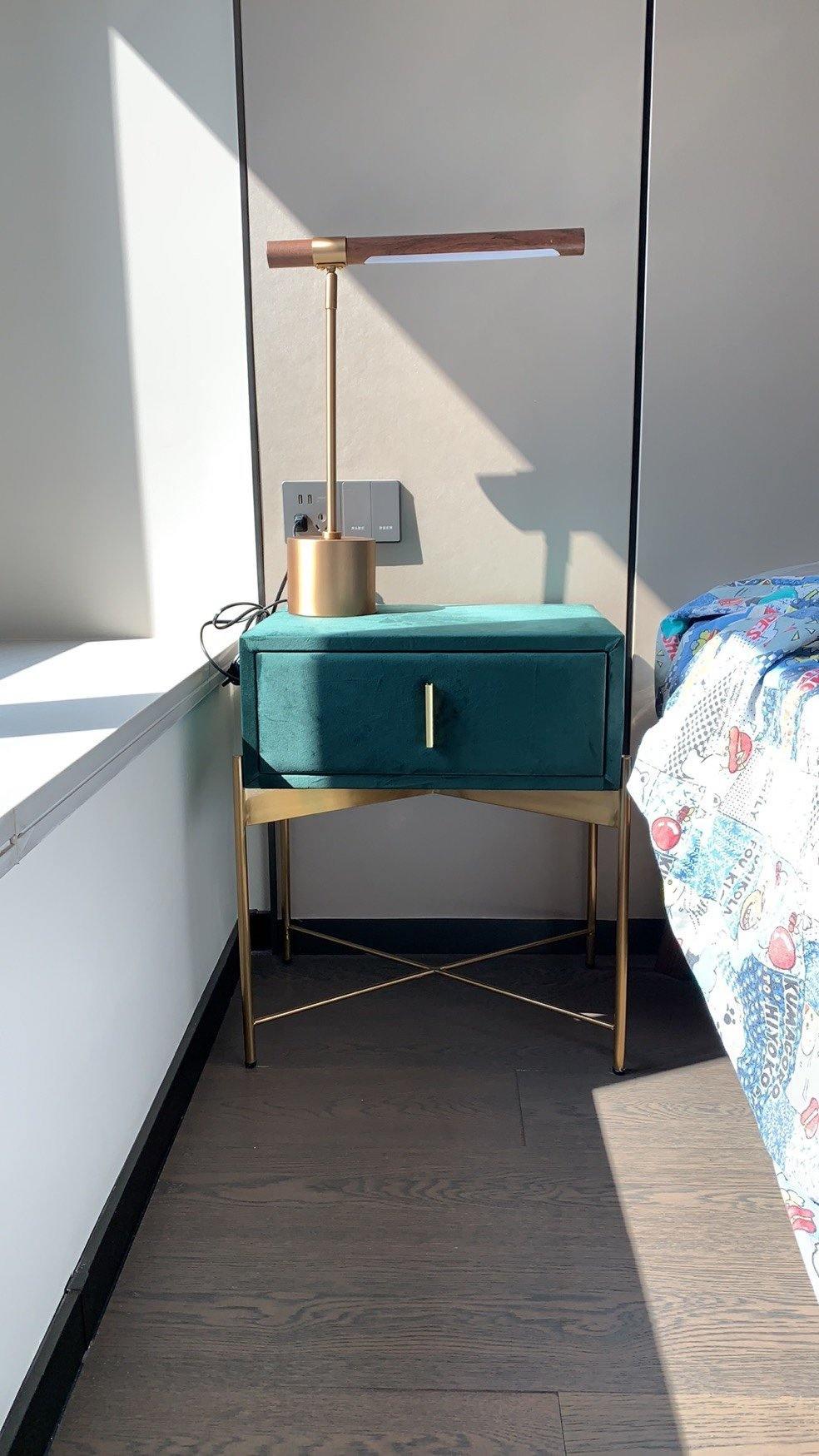 Linear Table Lamp | Metal & Acrylic | Gold & Wood Finish