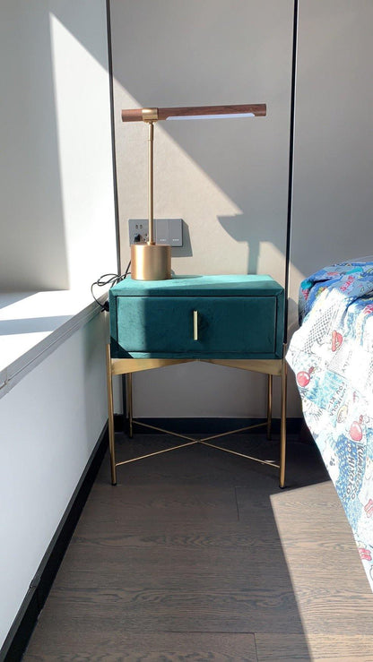 Linear Table Lamp | Metal & Acrylic | Gold & Wood Finish