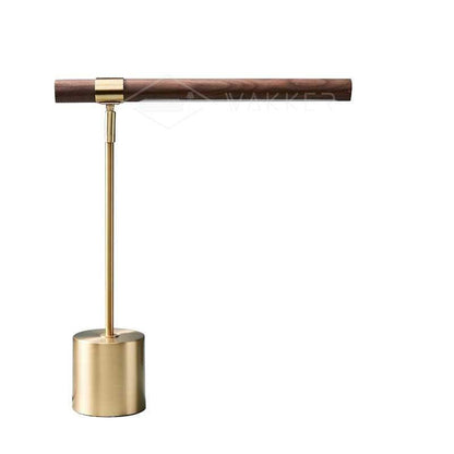 Linear Table Lamp | Metal & Acrylic | Gold & Wood Finish