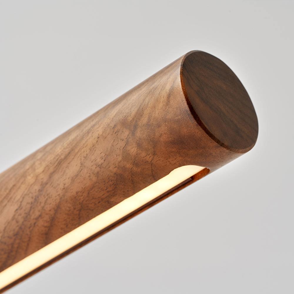 Linear Table Lamp | Metal & Acrylic | Gold & Wood Finish
