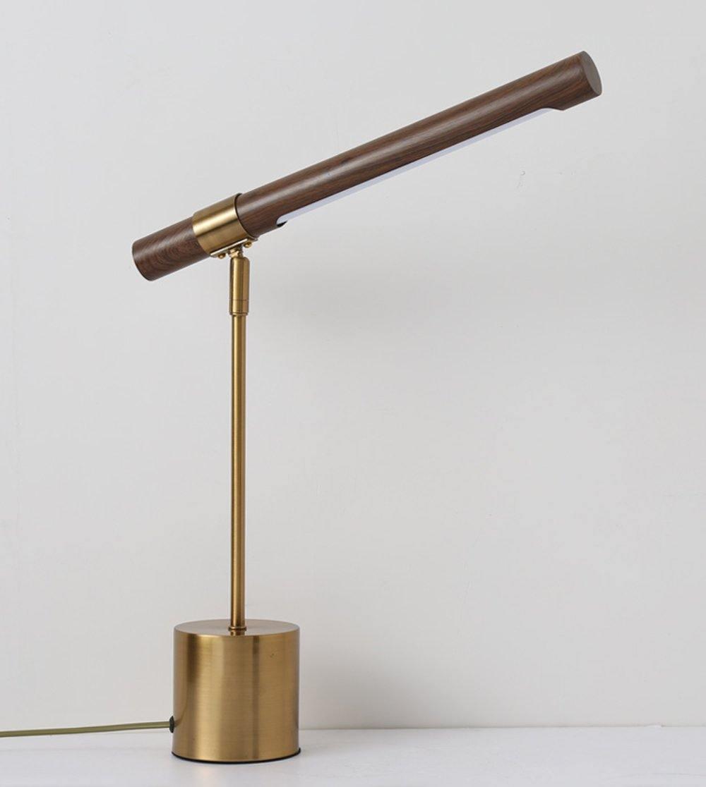 Linear Table Lamp | Metal & Acrylic | Gold & Wood Finish