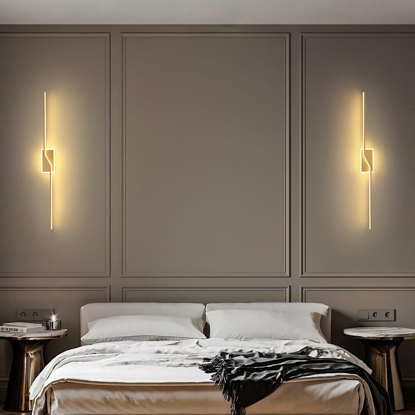 Linear Strip Wall Light | Aluminum/Acrylic/Silicone | Brass/Black/White