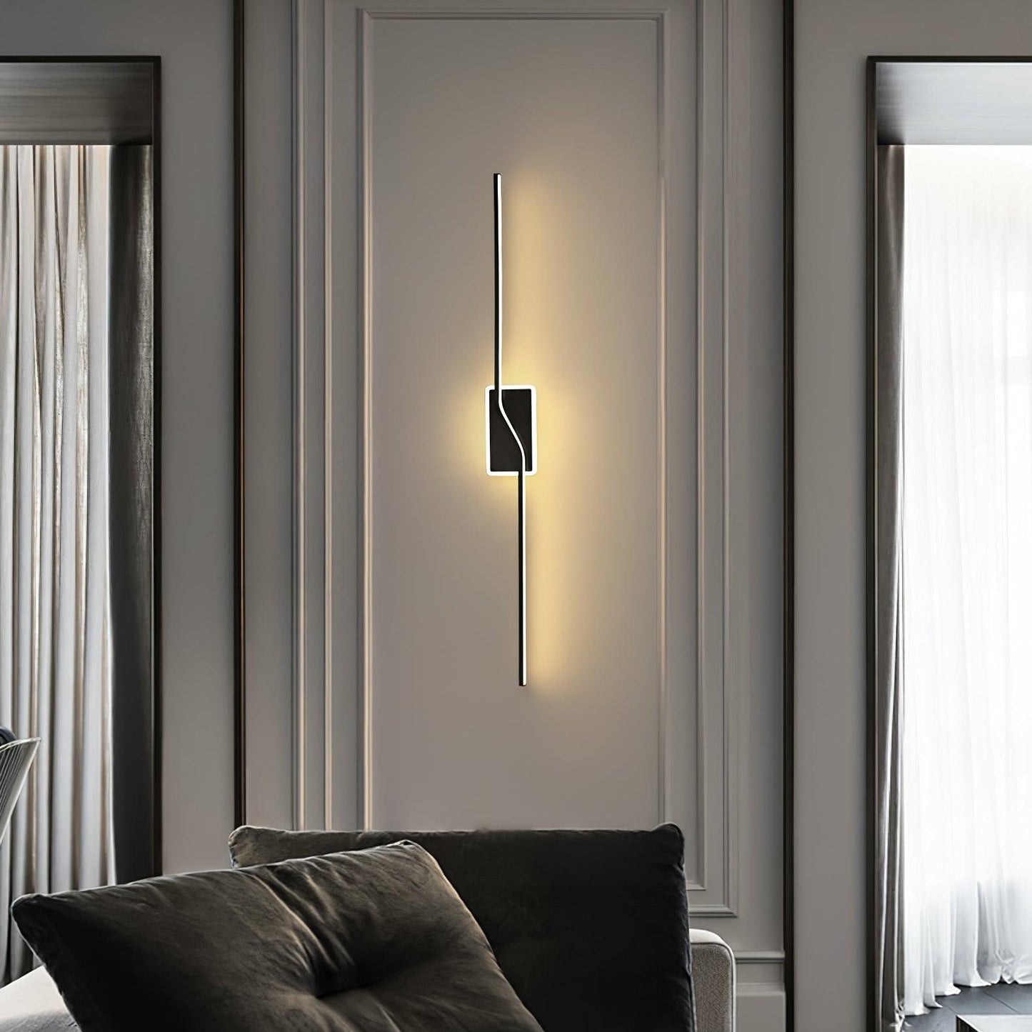 Linear Strip Wall Light | Aluminum/Acrylic/Silicone | Brass/Black/White