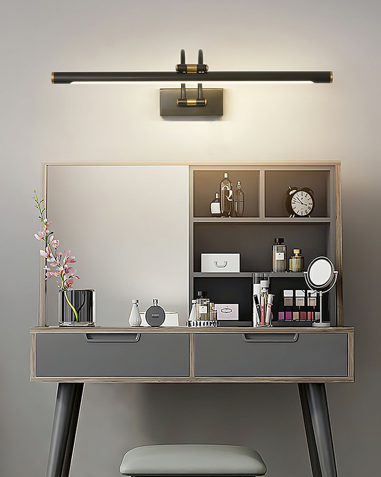 Linear Vanity Wall Light | Brass & Metal | Dimmable, 4 Sizes Available