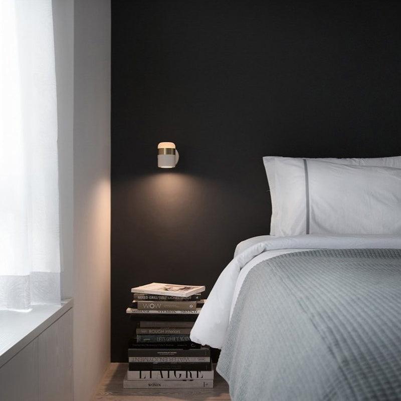 Adjustable Wall Lamp | Frosted Glass & Steel | White/Brass, Black/Brass, Black/Copper