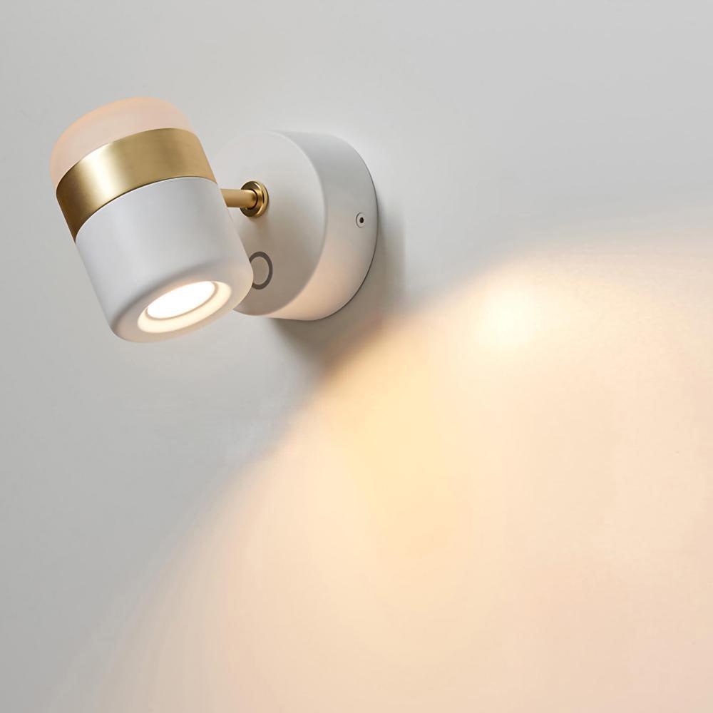 Adjustable Wall Lamp | Frosted Glass & Steel | White/Brass, Black/Brass, Black/Copper