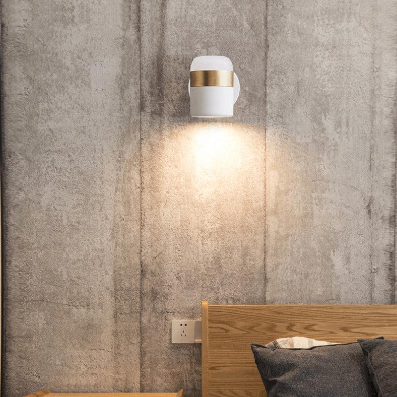 Adjustable Wall Lamp | Frosted Glass & Steel | White/Brass, Black/Brass, Black/Copper