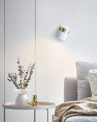 Adjustable Wall Lamp | Frosted Glass & Steel | White/Brass, Black/Brass, Black/Copper