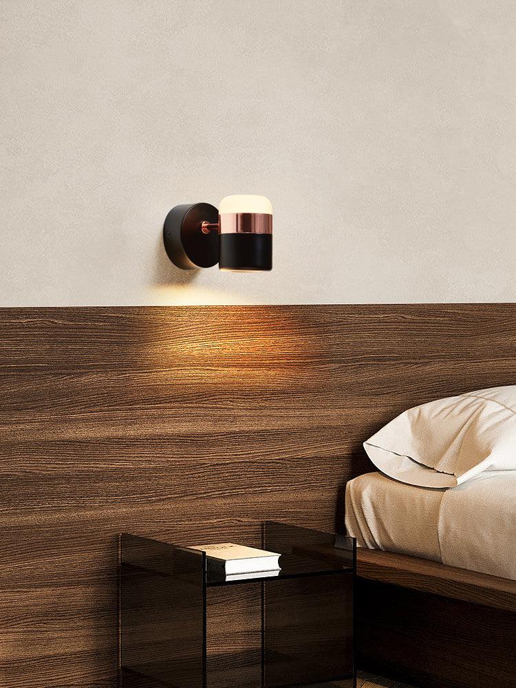 Adjustable Wall Lamp | Frosted Glass & Steel | White/Brass, Black/Brass, Black/Copper