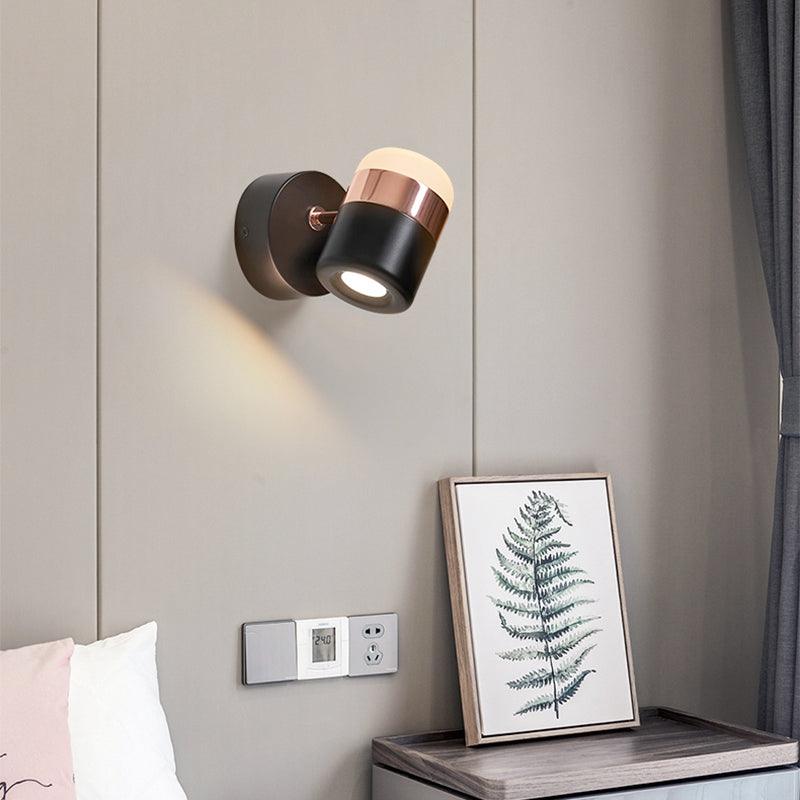 Adjustable Wall Lamp | Frosted Glass & Steel | White/Brass, Black/Brass, Black/Copper