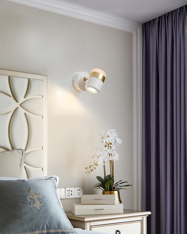 Adjustable Wall Lamp | Frosted Glass & Steel | White/Brass, Black/Brass, Black/Copper