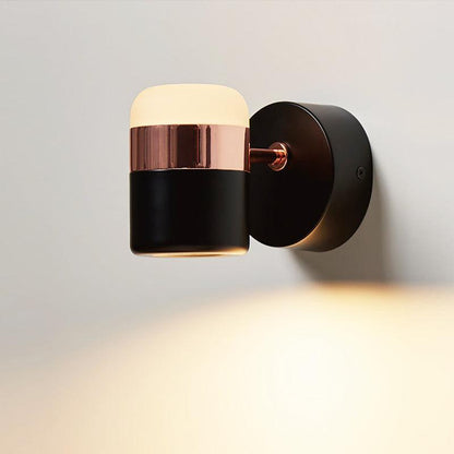 Adjustable Wall Lamp | Frosted Glass & Steel | White/Brass, Black/Brass, Black/Copper