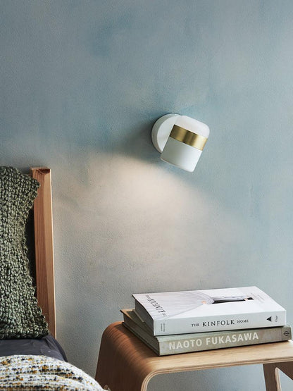 Adjustable Wall Lamp | Frosted Glass & Steel | White/Brass, Black/Brass, Black/Copper