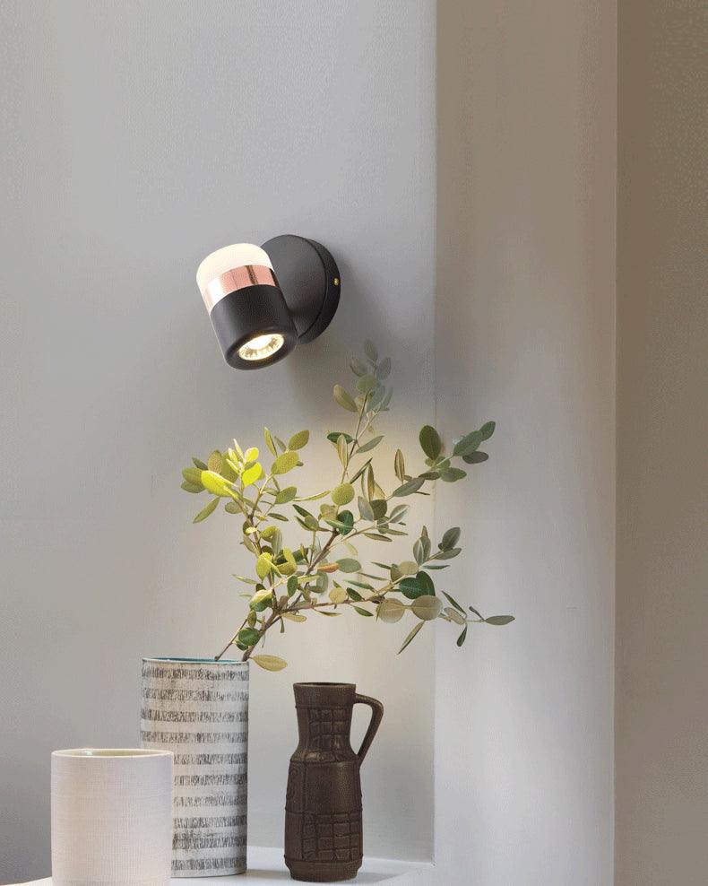 Adjustable Wall Lamp | Frosted Glass & Steel | White/Brass, Black/Brass, Black/Copper