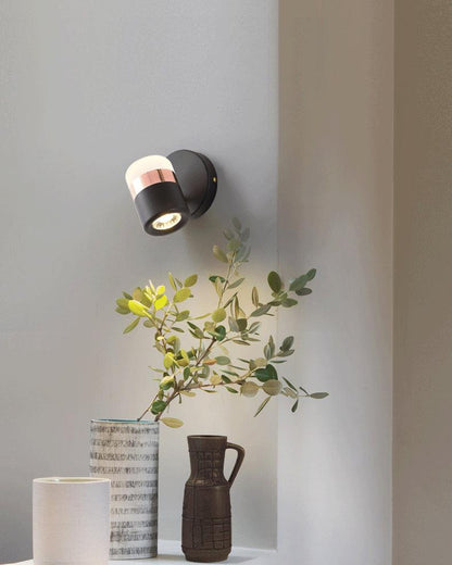 Adjustable Wall Lamp | Frosted Glass & Steel | White/Brass, Black/Brass, Black/Copper